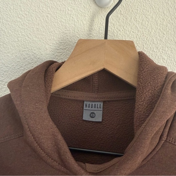 NOBULL Performance Brown Fleece Pullover Hoodie Size XS - Picture 5 of 6